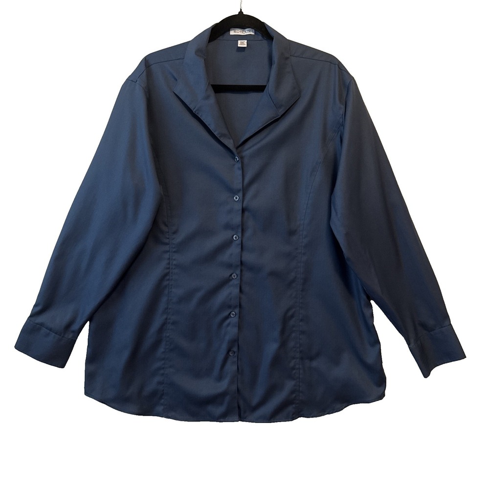 Red House Non Iron Button Up Long Sleeve‎ Women's XXL Blue Capsule Tailored